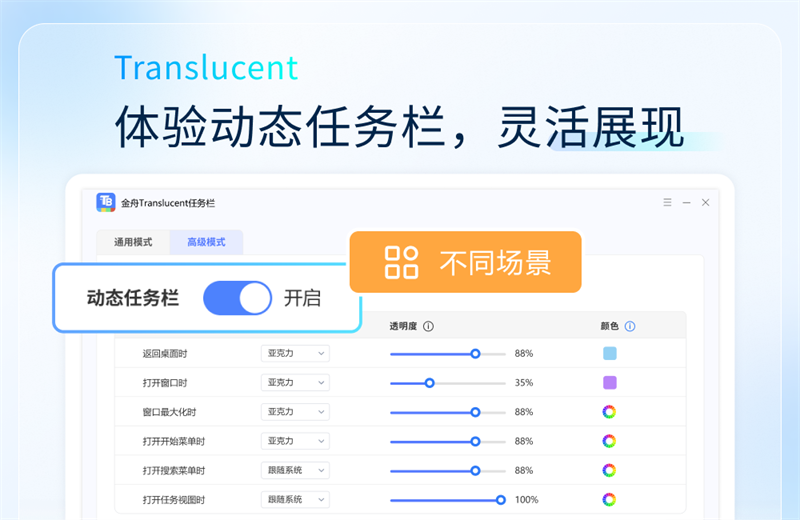 金舟Translucent透明任务栏